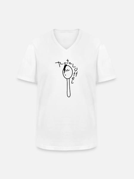Frecher Löffel - Männer-T-Shirt mit V-Ausschnitt - Weiß