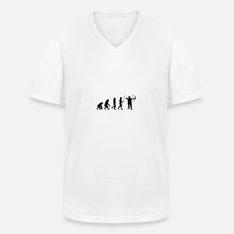 Bogenschießen Evolution - Männer-T-Shirt mit V-Ausschnitt - Weiß