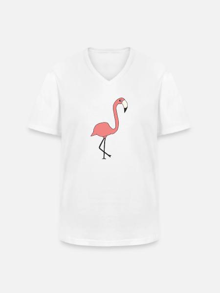 Flamant - T-shirt col V Homme - blanc