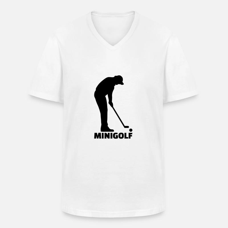 Minigolf - Männer-T-Shirt mit V-Ausschnitt - Weiß