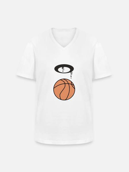 Basketball 5 0 Artboard 1 - Men's V-Neck T-Shirt - white