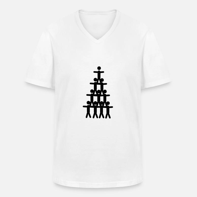 Akrobatik Pyramide - Männer-T-Shirt mit V-Ausschnitt - Weiß