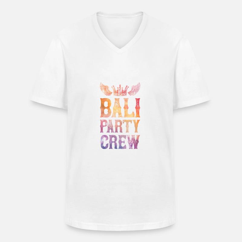 Bali Party Crew Spruch - Männer-T-Shirt mit V-Ausschnitt - Weiß