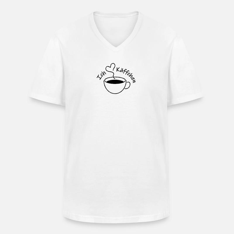 Ich liebe Käffchen - Männer-T-Shirt mit V-Ausschnitt - Weiß