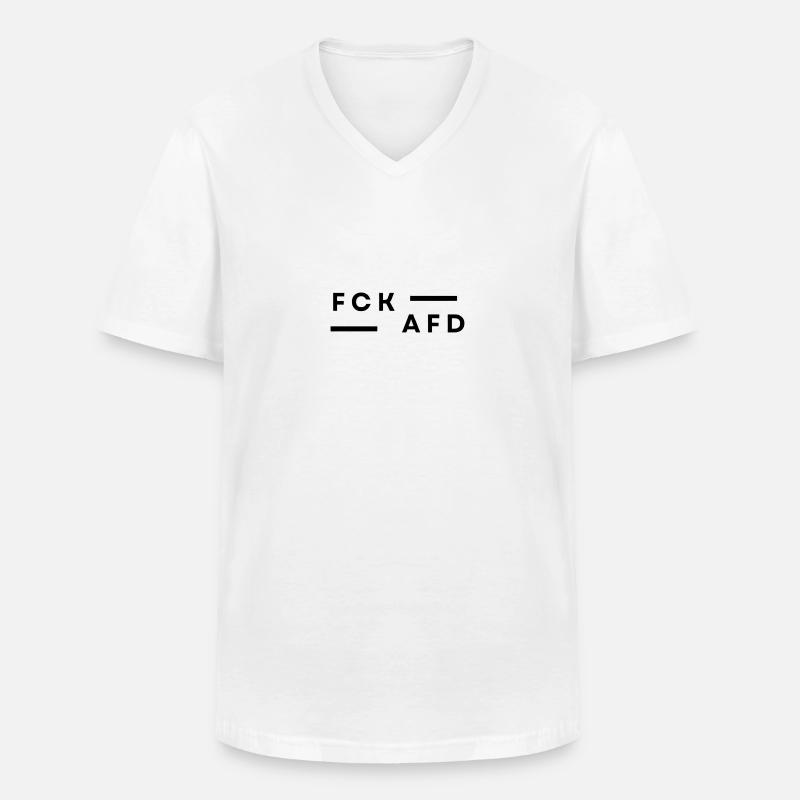 FCK AFD – Klare Botschaft - Männer-T-Shirt mit V-Ausschnitt - Weiß