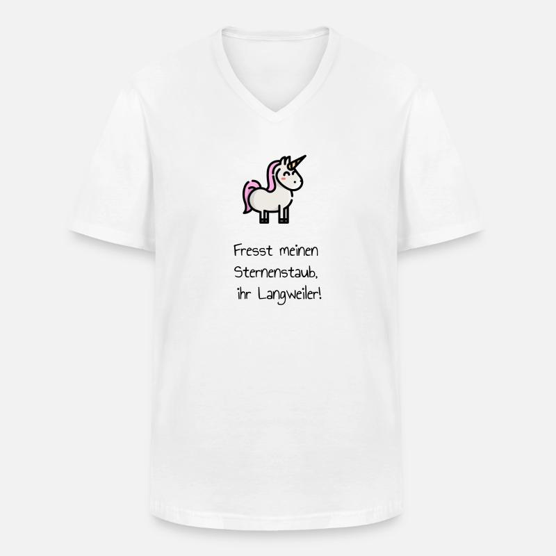 Einhorn Spruch Sternenstaub. Geschenk - Männer-T-Shirt mit V-Ausschnitt - Weiß