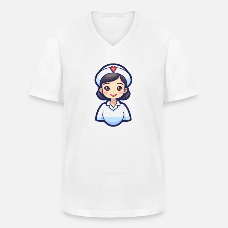 Krankenschwester - Männer-T-Shirt mit V-Ausschnitt - Weiß
