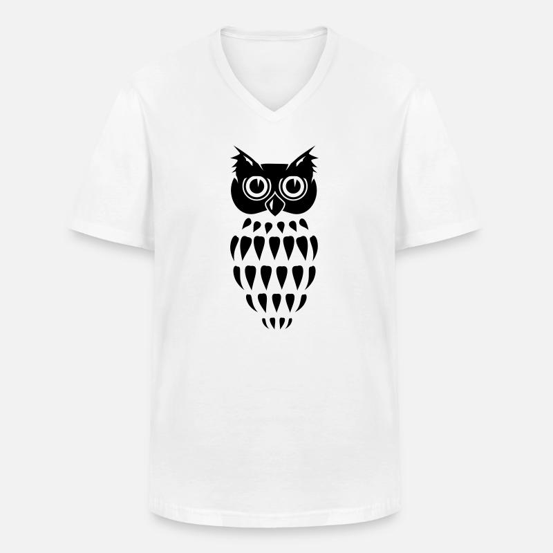 stilisierte Eule - Männer-T-Shirt mit V-Ausschnitt - Weiß