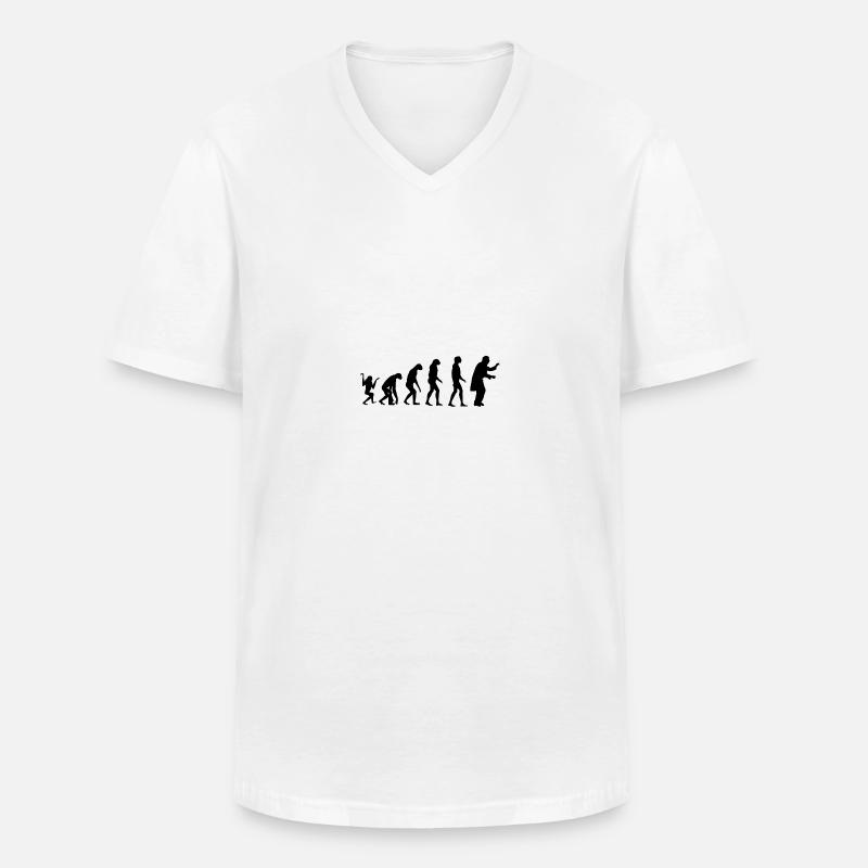 Evolution Dirigent - Männer-T-Shirt mit V-Ausschnitt - Weiß