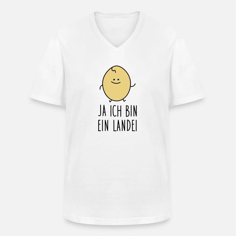 Ein Landei - Männer-T-Shirt mit V-Ausschnitt - Weiß