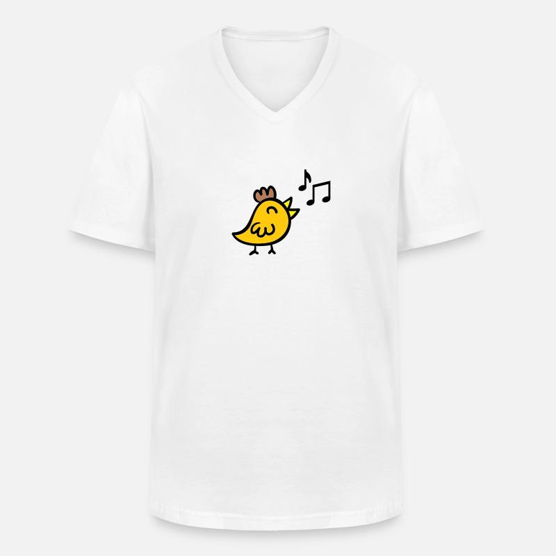 singendes küken - Männer-T-Shirt mit V-Ausschnitt - Weiß