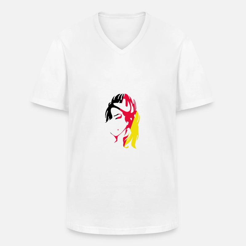 Deutsche Maid - Männer-T-Shirt mit V-Ausschnitt - Weiß
