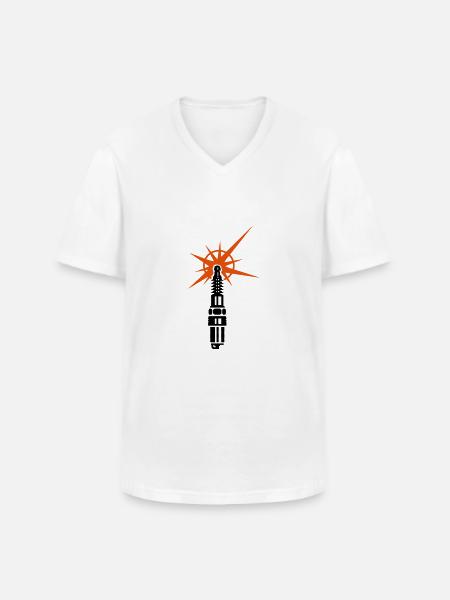 Zündkerze / spark plug (b, 2c) - Men's V-Neck T-Shirt - white