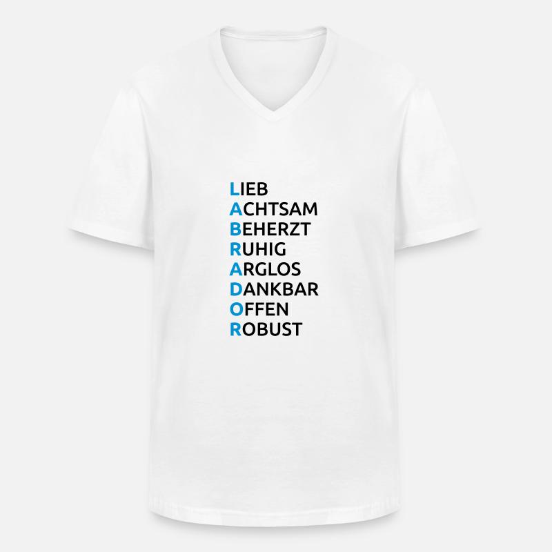 Labrador Eigenschaften Spruch - Männer-T-Shirt mit V-Ausschnitt - Weiß