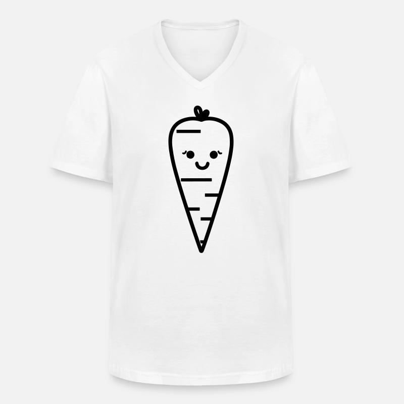Karotte - Männer-T-Shirt mit V-Ausschnitt - Weiß