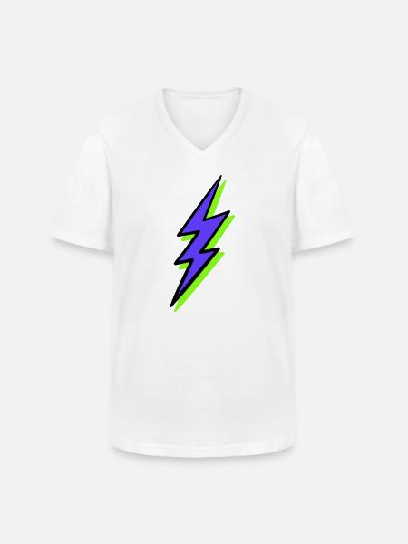 Abstract Ray in Neon Tones - Men's V-Neck T-Shirt - white