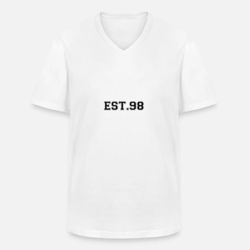 EST.98 - Männer-T-Shirt mit V-Ausschnitt - Weiß