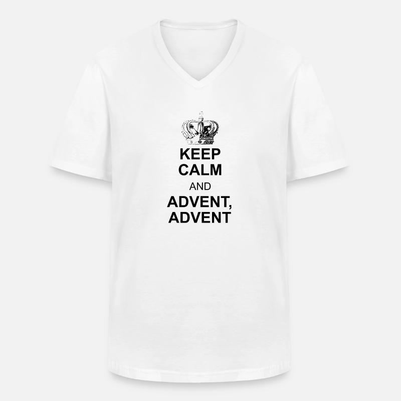 Advent Keep Calm - Männer-T-Shirt mit V-Ausschnitt - Weiß