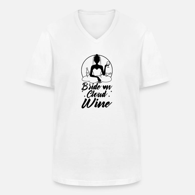 Bride on cloud wine - Männer-T-Shirt mit V-Ausschnitt - Weiß