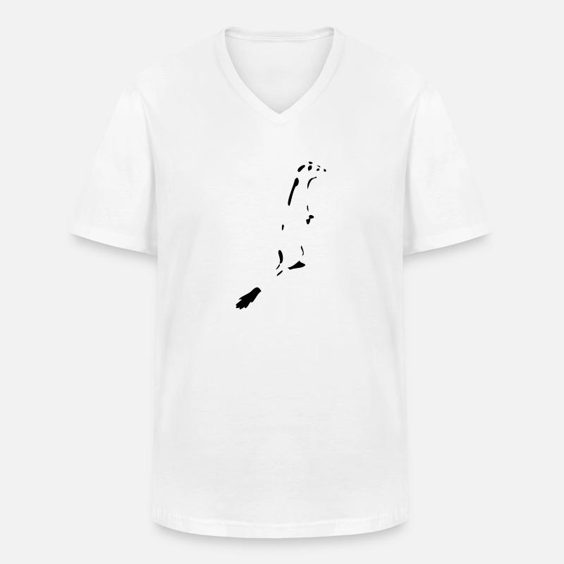 Hermelin - Männer-T-Shirt mit V-Ausschnitt - Weiß