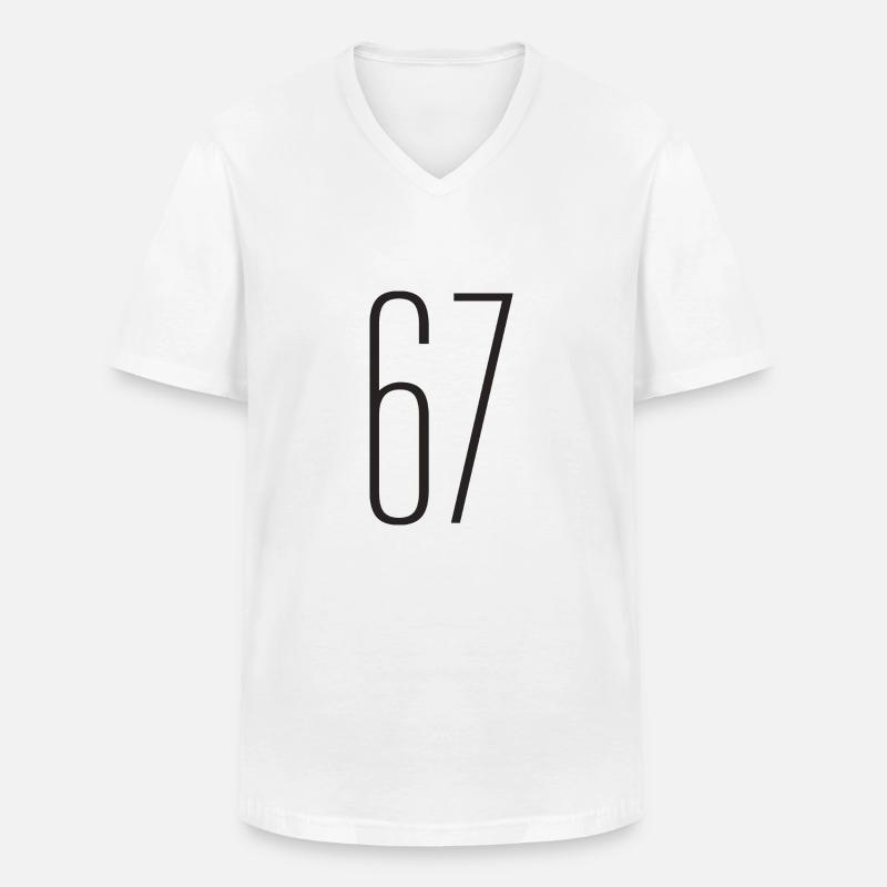 67 - Männer-T-Shirt mit V-Ausschnitt - Weiß