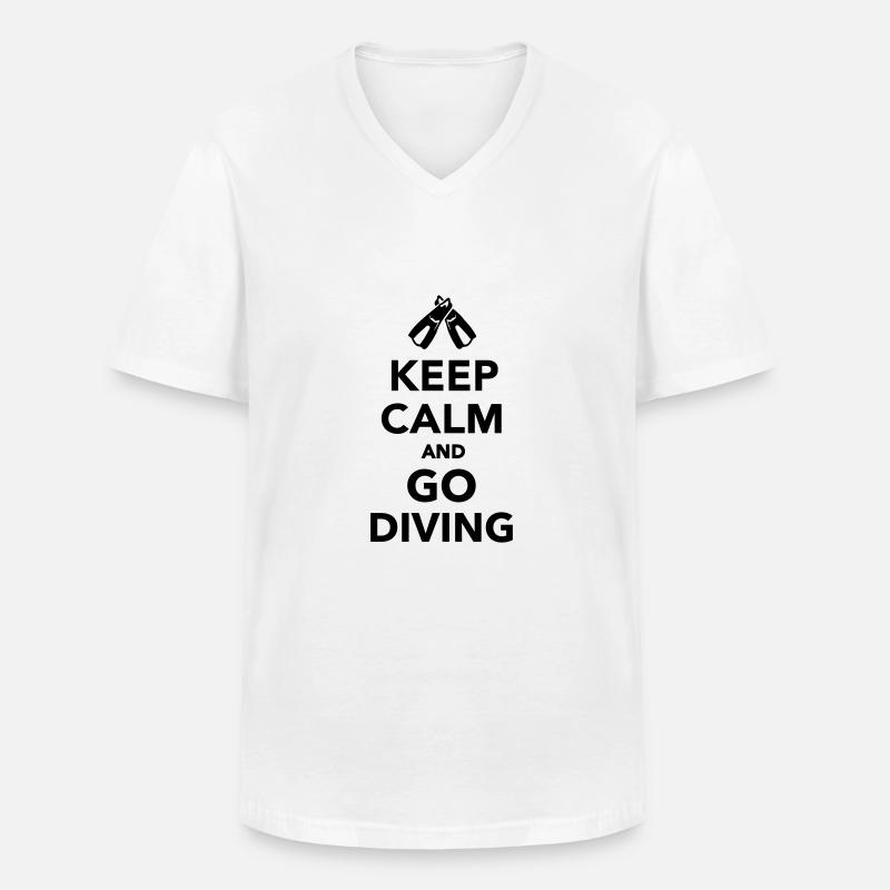 Tauchen - Männer-T-Shirt mit V-Ausschnitt - Weiß