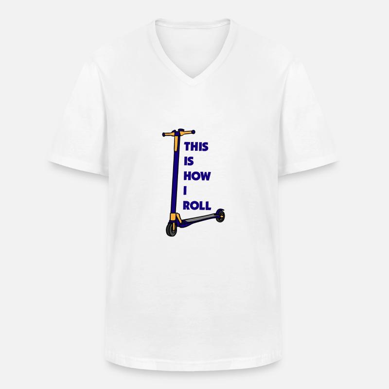 E-Scooter Roller Scooter - Männer-T-Shirt mit V-Ausschnitt - Weiß