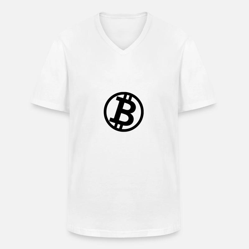 Bitcoin schwarz - Männer-T-Shirt mit V-Ausschnitt - Weiß