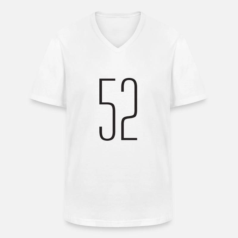 52 - Männer-T-Shirt mit V-Ausschnitt - Weiß