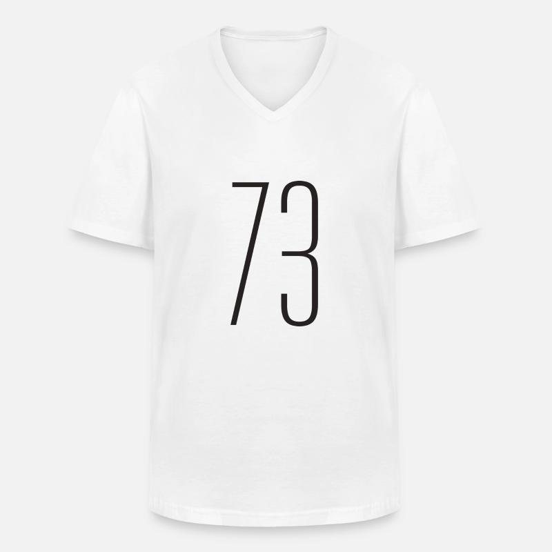 73 - Männer-T-Shirt mit V-Ausschnitt - Weiß