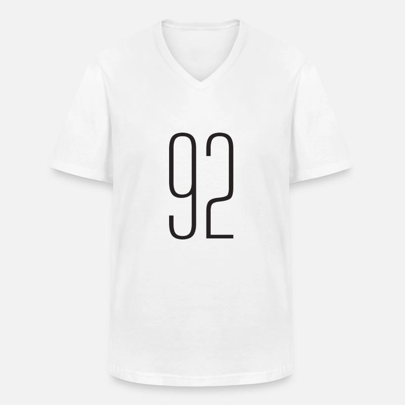 92 - Männer-T-Shirt mit V-Ausschnitt - Weiß