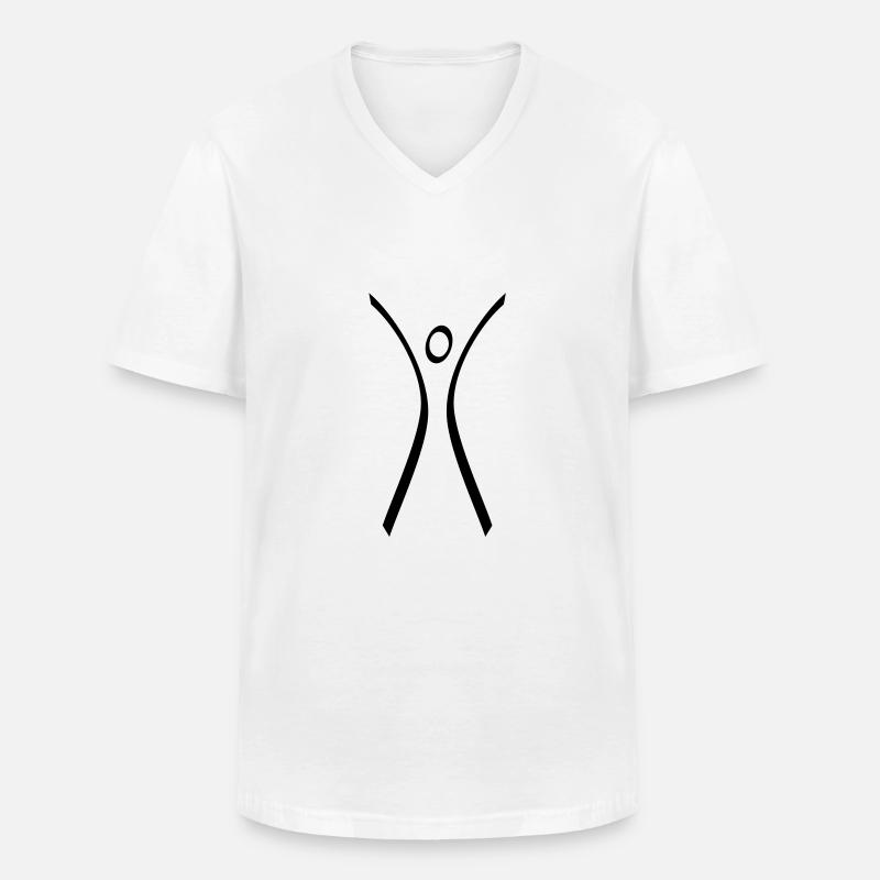 HURRA - Männer-T-Shirt mit V-Ausschnitt - Weiß
