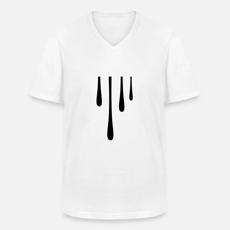 Drips - Männer-T-Shirt mit V-Ausschnitt - Weiß