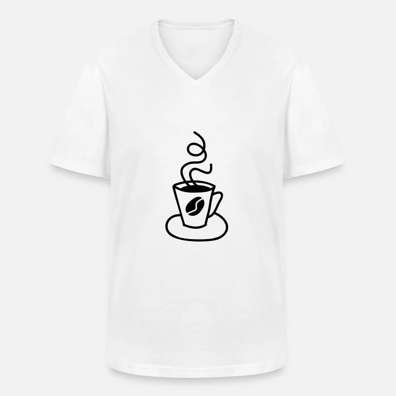 Kaffeetasse - Männer-T-Shirt mit V-Ausschnitt - Weiß