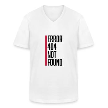 Error 404 not found - Men's V-Neck T-Shirt - white - Front - AI Model Male 185 light (185cm)