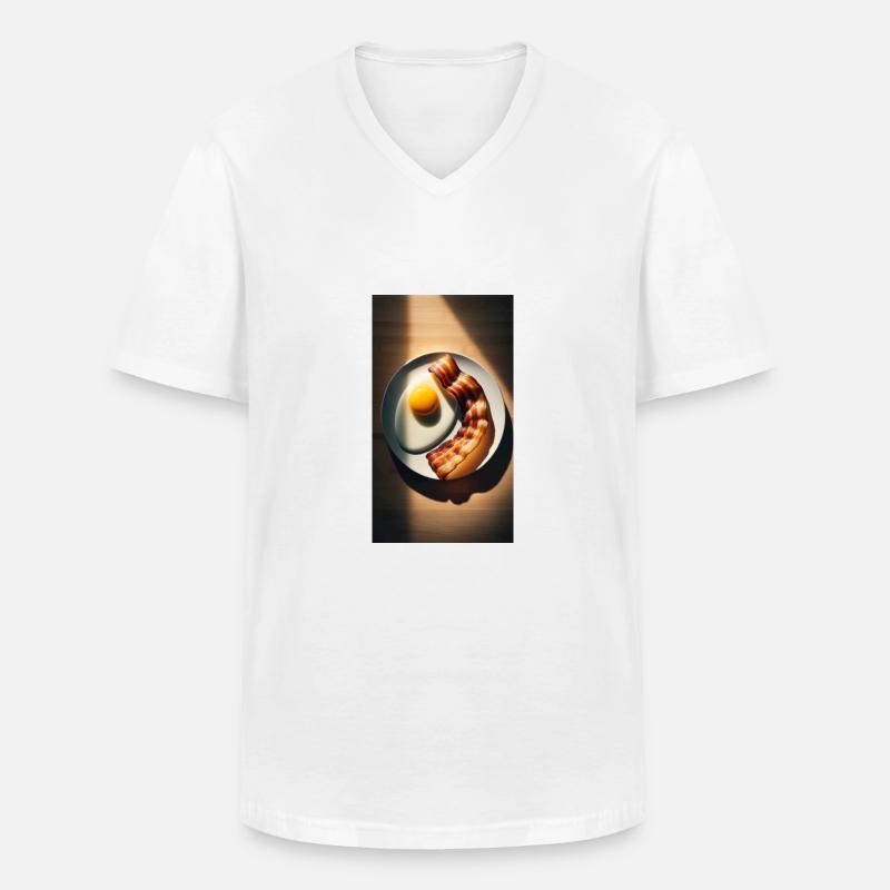 Bacon and eggs - Men's V-Neck T-Shirt - white