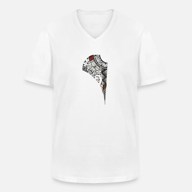 Polynesien Tattoo Design "CedMa" - Männer-T-Shirt mit V-Ausschnitt - Weiß