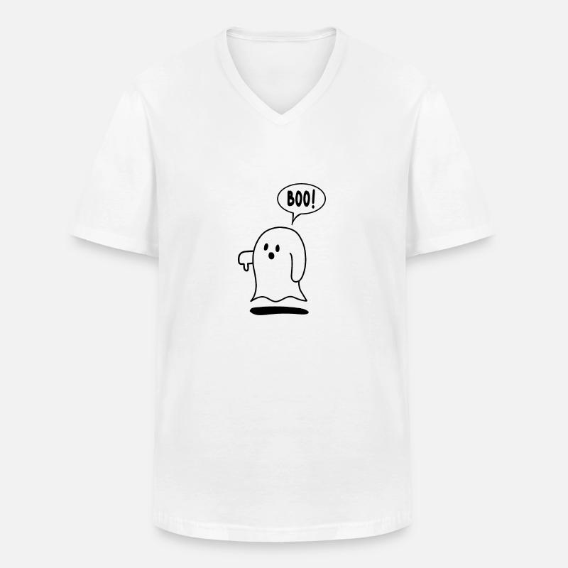 Phantom / Boo Geist / Boge Geist - Männer-T-Shirt mit V-Ausschnitt - Weiß