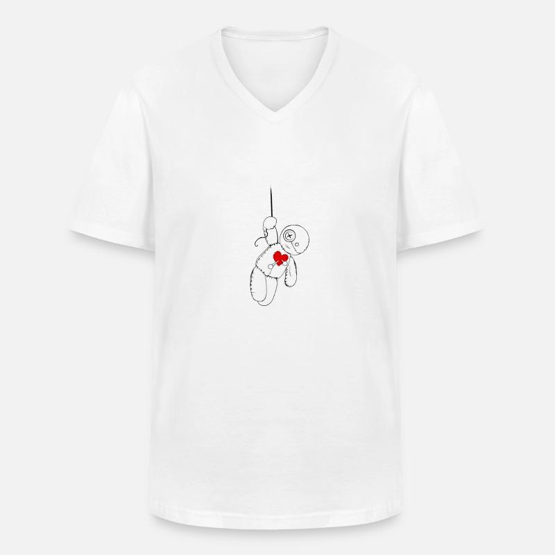 Voodoo-Puppe - Männer-T-Shirt mit V-Ausschnitt - Weiß