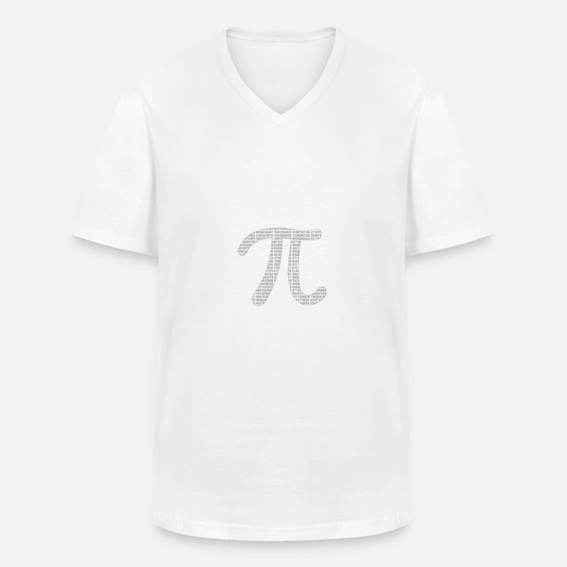 Pi - Männer-T-Shirt mit V-Ausschnitt - Weiß