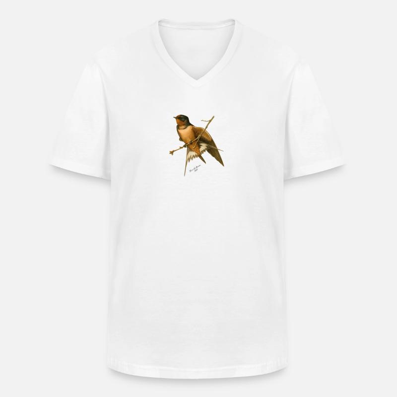 Rauchschwalbe - Rauchschwalbenschwalbenvogel - Männer-T-Shirt mit V-Ausschnitt - Weiß