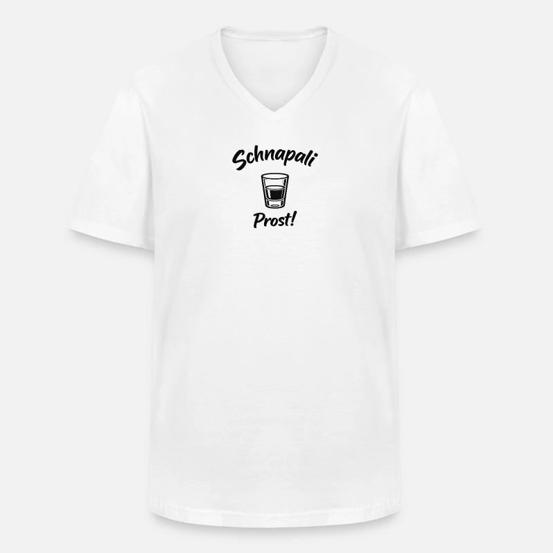 Schnapali - Prost! - Männer-T-Shirt mit V-Ausschnitt - Weiß
