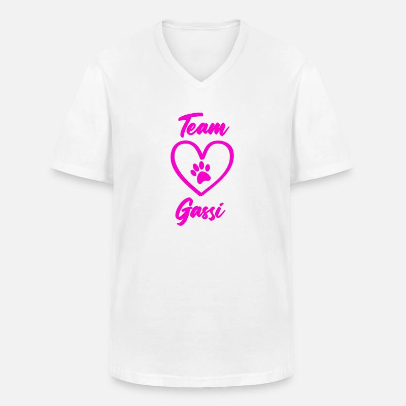 team gassi pfote liebe - Männer-T-Shirt mit V-Ausschnitt - Weiß