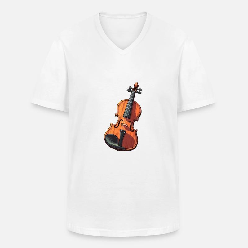 Violine im Comic Stil - Männer-T-Shirt mit V-Ausschnitt - Weiß