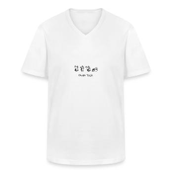 Panda Yoga | drôle | Cadeau - T-shirt col V Homme - blanc - Devant - AI Model Male 185 light (185cm)