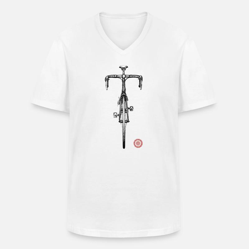 Bici da corsa - Maglietta da uomo classica con scollo a V - bianco