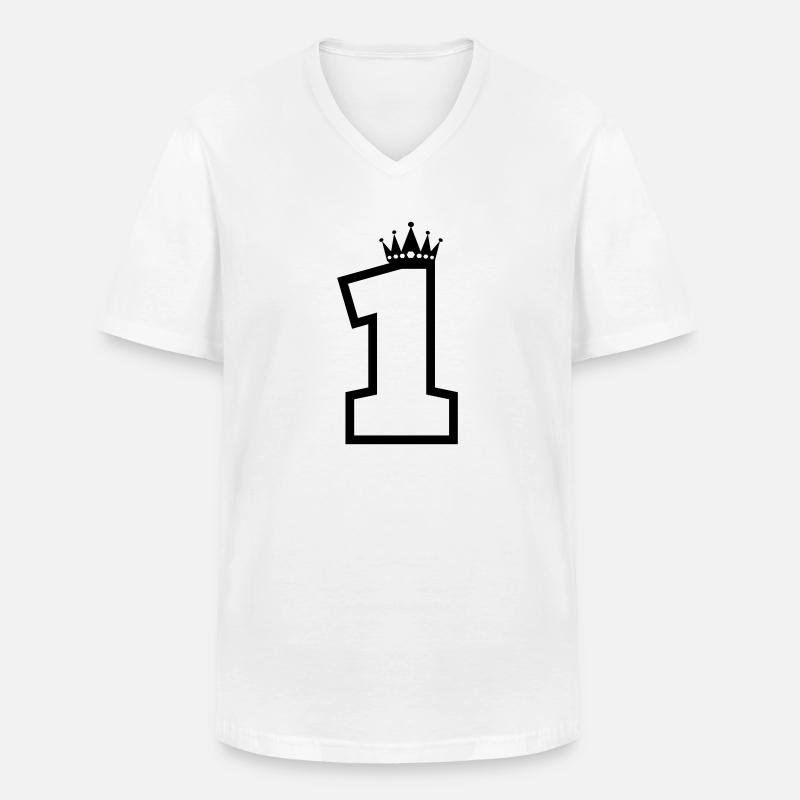 1 Krone - Männer-T-Shirt mit V-Ausschnitt - Weiß