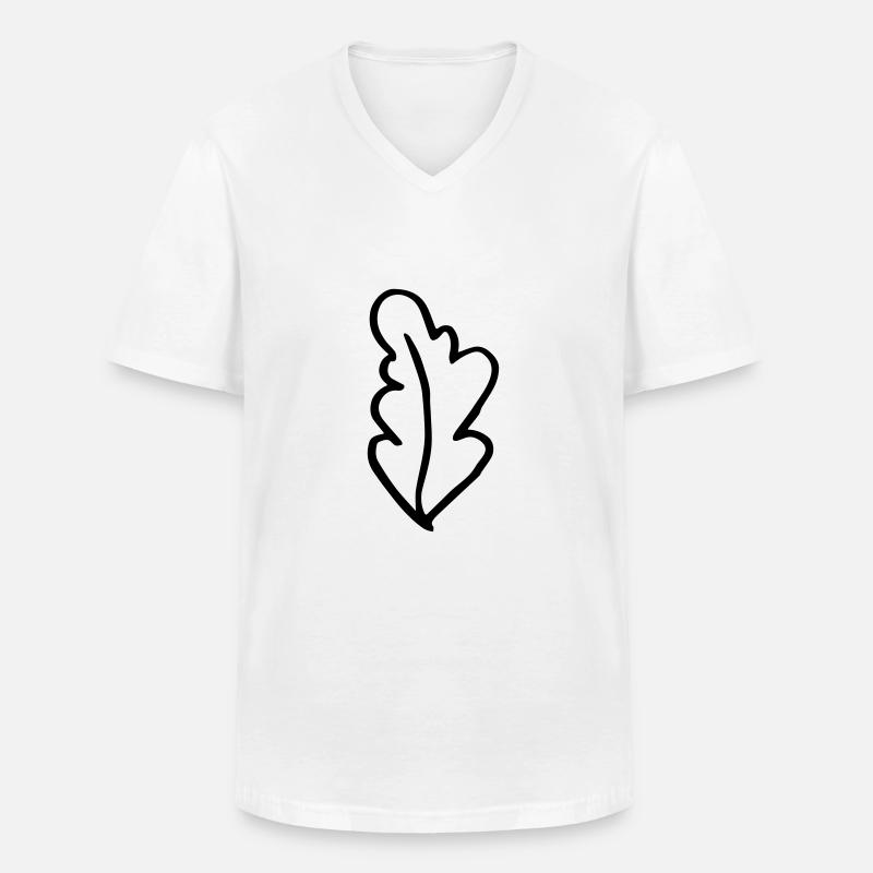 Blatt Eichenblatt - Männer-T-Shirt mit V-Ausschnitt - Weiß