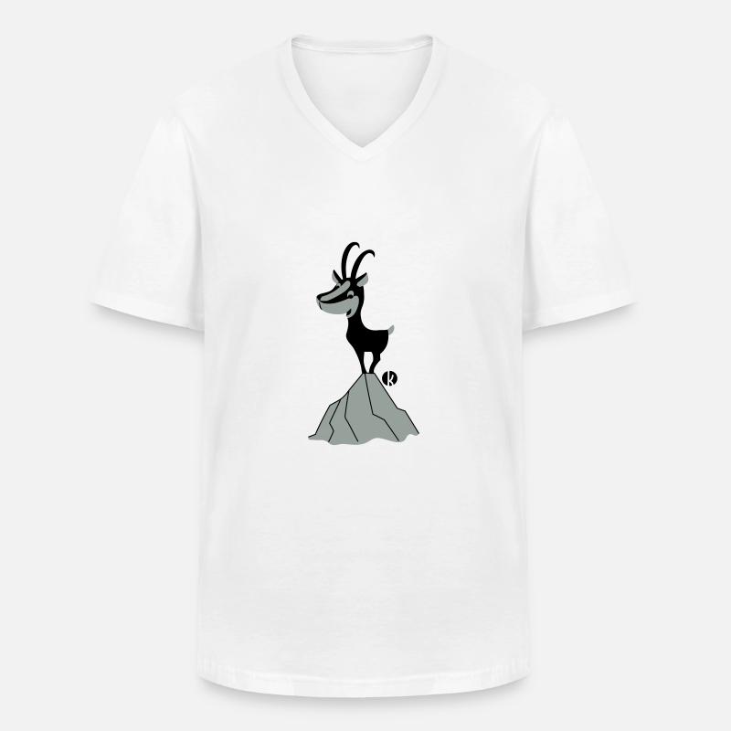 Gemse - Männer-T-Shirt mit V-Ausschnitt - Weiß