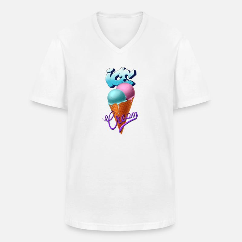 Eis - Männer-T-Shirt mit V-Ausschnitt - Weiß